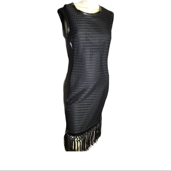 Eva Mendes Ravenna black fringe mesh dress 2 NWT - Picture 3 of 9